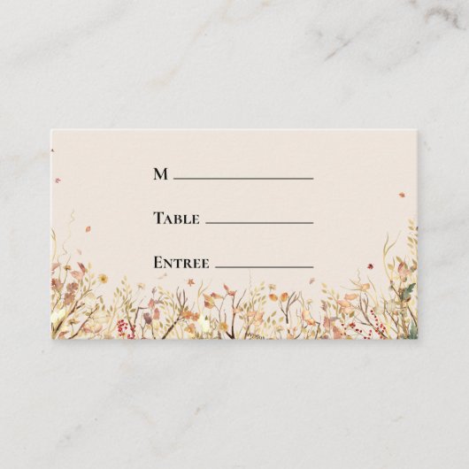 Einfache rustikale Herbstbeige Entree-Wohnung Platzkarte (Vorderseite)