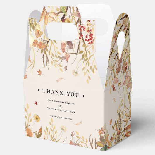 Einfache rustikale Herbstbeige Gastgeschenk Hochze Geschenkschachtel (Geöffnet)