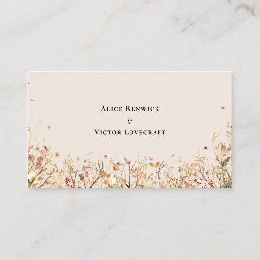 Einfache Rustikale Herbstbeige Hochzeitsflat Platzkarte (Rückseite)