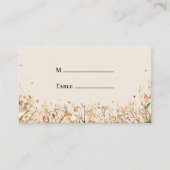 Einfache Rustikale Herbstbeige Hochzeitsflat Platzkarte (Vorderseite)