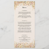 Einfache rustikale Herbstbeige Hochzeitsmenü Menükarte (Vorderseite)