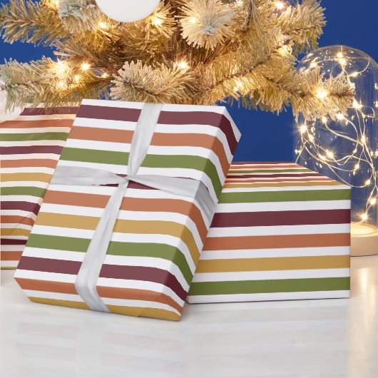 Einfache rustikale Herbststreifen Geschenkpapier (Feiertage)