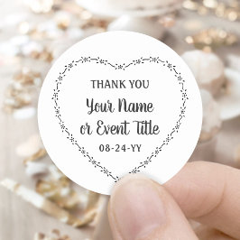 Einfache Rustikale Herzblumenzeremonie Runder Aufkleber