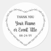 Einfache Rustikale Herzblumenzeremonie Runder Aufkleber (Vorderseite)