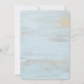 Einfache rustikale Hochzeit Blaues Holz und Wasser Einladung (Rückseite)