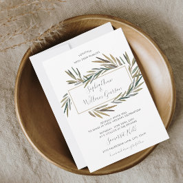Einfache rustikale Hochzeit Botanische Wasserfarbe Einladung
