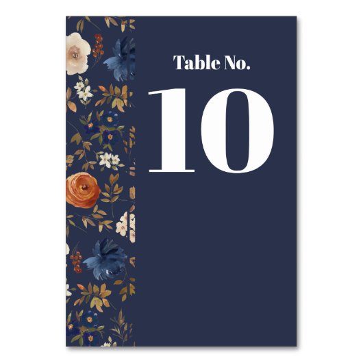 Einfache rustikale Hochzeit der Bohemischen Marine Tischnummer (Vorderseite)