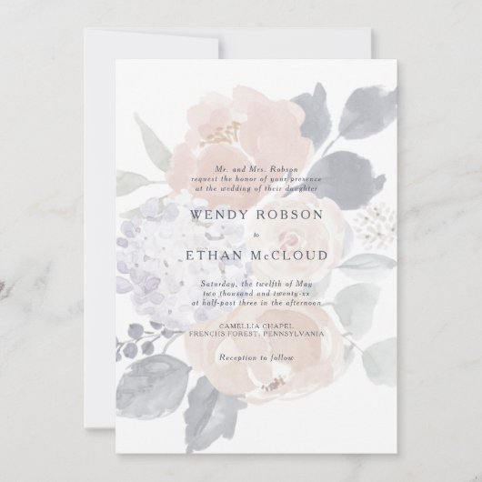 Einfache Rustikale Hochzeit Einladung (Vorderseite)