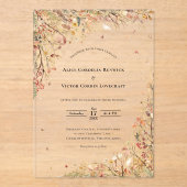 Einfache rustikale Hochzeit im Herbst Acryleinladungen (Vorderseite)