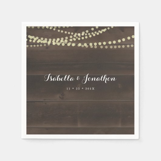 Einfache rustikale Hochzeit Serviette (Vorderseite)