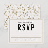 Einfache Rustikale Hochzeitkarte für RSVP - Blumen Karte (Vorne/Hinten)