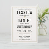 Einfache rustikale Hochzeitseinladung Einladung (Stehend Vorderseite)