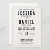 Einfache rustikale Hochzeitseinladung Einladung (Vorne/Hinten)