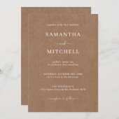 Einfache rustikale Hochzeitseinladung Einladung (Vorne/Hinten)