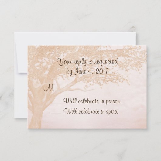 Einfache rustikale Hochzeitseinladung mit RSVP-Kar RSVP Karte (Vorderseite)