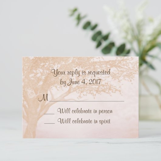 Einfache rustikale Hochzeitseinladung mit RSVP-Kar RSVP Karte (Stehend Vorderseite)