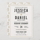 Einfache rustikale Hochzeitseinladung - Rücken der Einladung (Vorne/Hinten)