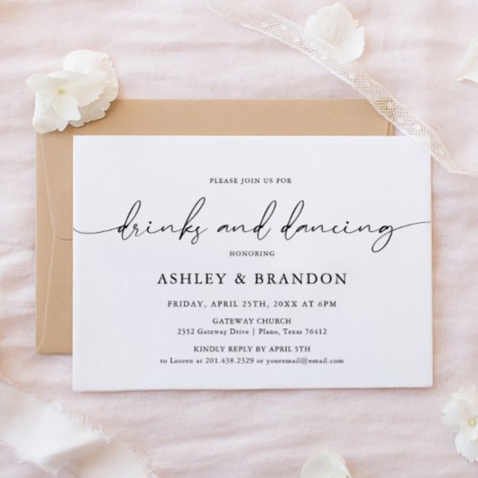 Einfache rustikale Hochzeitsfeier Probe Einladung