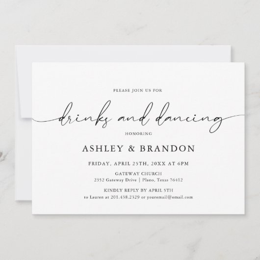 Einfache rustikale Hochzeitsfeier Probe Einladung (Vorderseite)