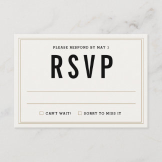 Einfache Rustikale Hochzeitskarte für RSVP Karte