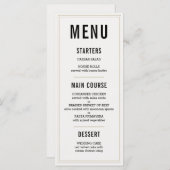 Einfache rustikale Hochzeitskarte Menükarte (Vorne/Hinten)