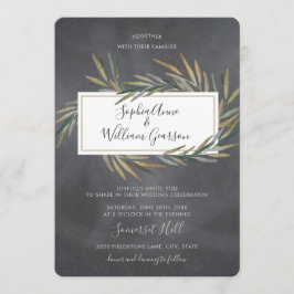 Einfache rustikale Hochzeitskhalle & Wasserfarbenk Einladung