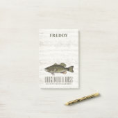 Einfache rustikale Holz Natur Fischer Custom Bass Post-it Klebezettel (Auf Schreibtisch)