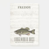 Einfache rustikale Holz Natur Fischer Custom Bass Post-it Klebezettel (Vorderseite)