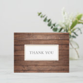 Einfache rustikale Holzpaneele Dankeskarte (Stehend Vorderseite)