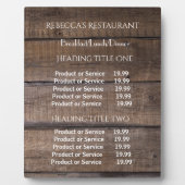 Einfache Rustikale Holzpreise/Service-Plaque Fotoplatte (Vorderseite)