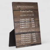 Einfache Rustikale Holzpreise/Service-Plaque Fotoplatte (Seite)