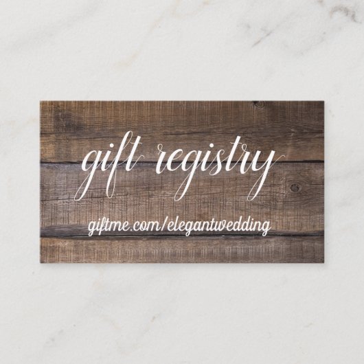 Einfache rustikale Holzverheiratungskarte Visitenkarte (Vorderseite)