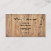 Einfache rustikale Holzwirkung Visitenkarte (Rückseite)