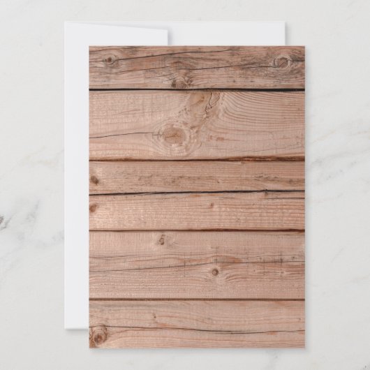 Einfache rustikale Holzwolle Einladung (Rückseite)