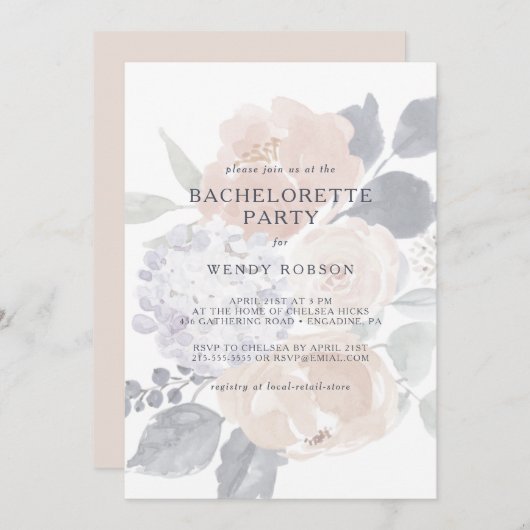 Einfache Rustikale Junggeselinnen-Abschied Einladu Einladung (Vorne/Hinten)