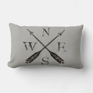 Einfache rustikale Kompassdekoration Lendenkissen