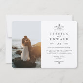 Einfache rustikale Kraft 2 Fotos Hochzeit Einladung (Vorderseite)