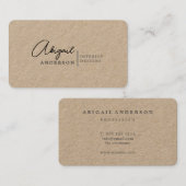 Einfache rustikale Kraft-Beruflich-Schwarz-Signatu Visitenkarte (Vorne/Hinten)