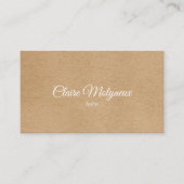 Einfache rustikale Kraft Beruflich Visitenkarte