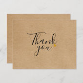 Einfache rustikale Kraft Business Dankeschön Karte (Vorne/Hinten)