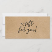 Einfache rustikale Kraft-Geschenkgutschrift (Vorderseite)