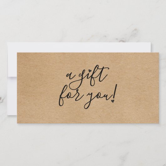 Einfache rustikale Kraft-Geschenkgutschrift (Vorderseite)