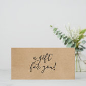 Einfache rustikale Kraft-Geschenkgutschrift (Stehend Vorderseite)