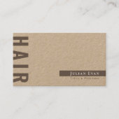 Einfache Rustikale Kraft Haare Stylist Barber Visitenkarte (Vorderseite)