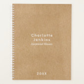 Einfache rustikale Kraft Modernes Berufliches Gesc Planer (Vorderseite)