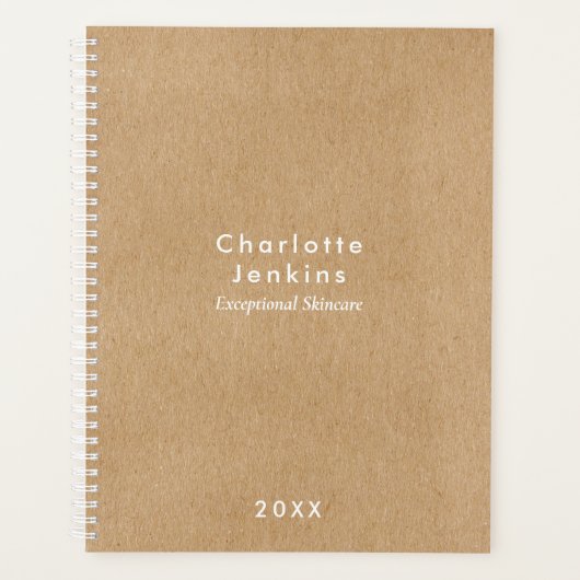 Einfache rustikale Kraft Modernes Berufliches Gesc Planer (Vorderseite)