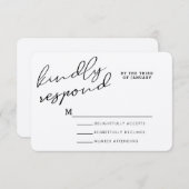 Einfache Rustikale Kraft-Papier-RSVP-Karten RSVP Karte (Vorne/Hinten)