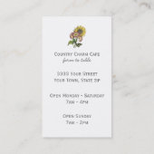 Einfache Rustikale Kraft Papier Sonnenblumenkarte Visitenkarte (Rückseite)