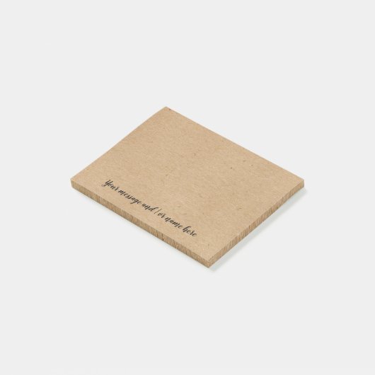 einfache rustikale Kraft Personalisiert Post-it Klebezettel (angewinkelt)