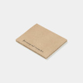Einfache rustikale Kraft personalisierte Nachricht Post-it Klebezettel (angewinkelt)